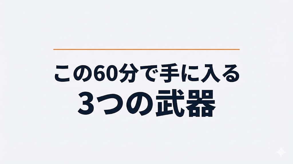 この60〜90分で手に入る3つの武器